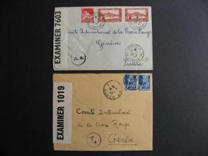 Algeria 2 WWII 1943 censored covers