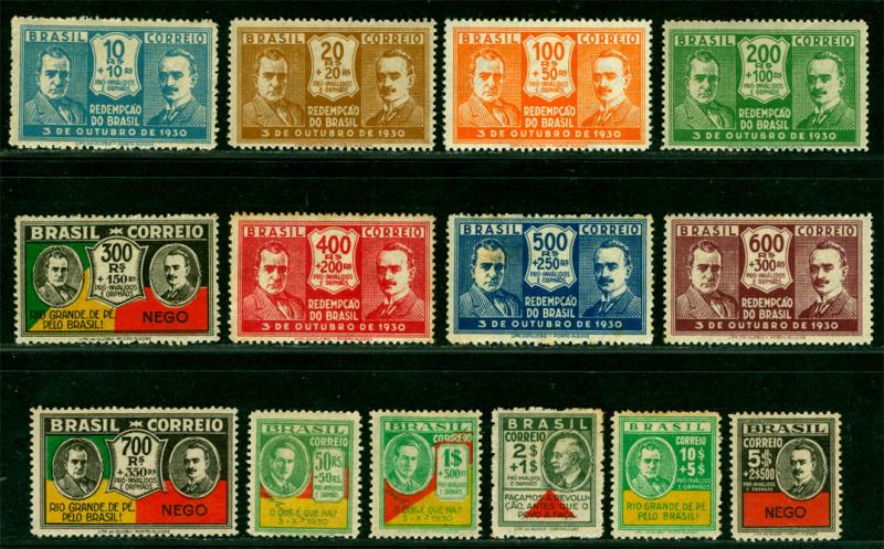 BRAZIL 1931 Oct. 3 REVOLUTION set  Sc# 342-355  mint MH