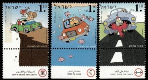 Israel 1997 - Road Safety, Car - Set of 3 Stamps - Scott #1308-10 - MNH