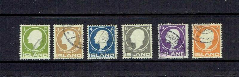 ICELAND - 1911 - JON SIGURISSON - SCOTT 86 TO 91 - USED