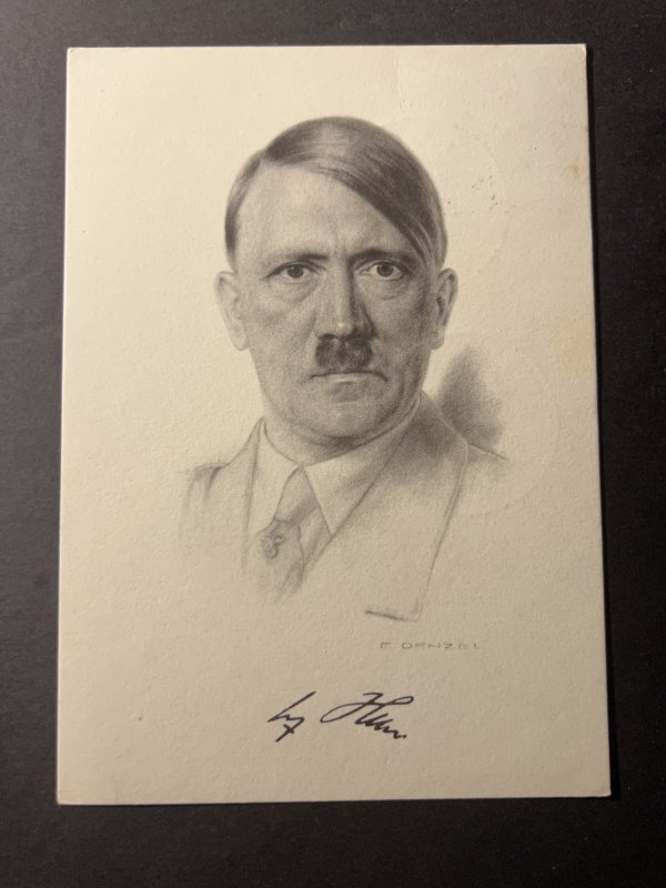 1937 Nazi Germany Postcard Cover Hamburg No Address Adolf Hitler Portrait