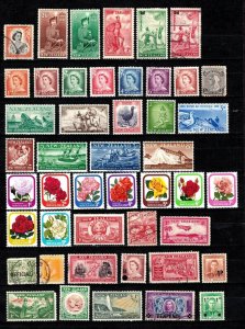 New Zealand stamps x 46 with classics & mid century,  CV $74.15