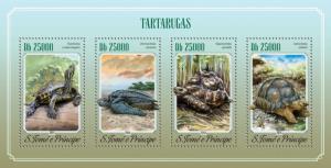 SAO TOME E PRINCIPE 2014 SHEET TURTLES REPTILES st14619a