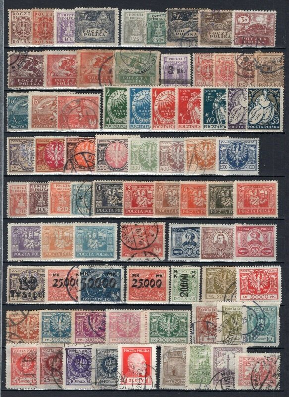 Poland Old Collection 269 Stamps Mint-Used With Better ECV$350 See Scans