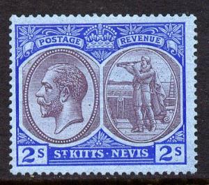 St Kitts-Nevis 1921-29 KG5 Script CA Columbus 2s purple &...