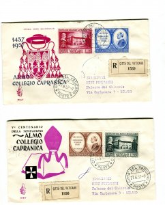 Vatican FDC Venetia 1956 Capranica travelled Racc. for Italy
