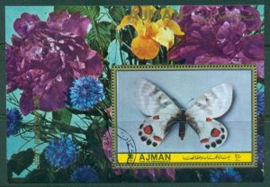 Ajman 1972 Mi#MS493A Insects, Light Butterflies MS CTO