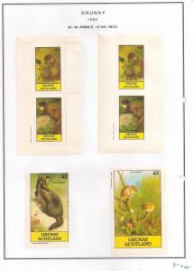 SCOTLAND - GRUNAY - 1982 - Animals - Perf, Imp 2v, Souv & D/L Sheets - MLH