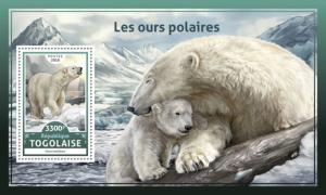 TOGO - 2016 - Polar Bears - Perf Souv Sheet - MNH