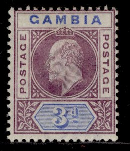 GAMBIA QV SG49, 3d purple & ultramarine, M MINT. Cat £24.