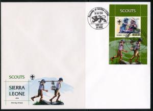 SIERRA LEONE 2018 SCOUTS SOUVENIR  SHEET  FIRST DAY COVER