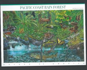 Scott #  3378a-j Pacific Coast Rain Forest sheet of 10