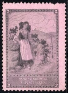 Vintage Austria Charity Poster Stamp Upper Austria Educational Association