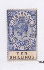 GIBRALTAR # 91 VF-MLH KGV 10sh VERY CLEAN