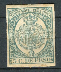 SPANISH COLONIES; 1895 early classic Imperf Revenue issue Mint 5c. value