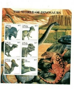 Maldives MNH S/S 9740 The World Of Dinosaurs 1997 6 Stamps