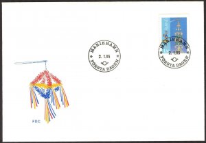 Aland Finland 1985 Definitive stamps Art Malbaum in Storby Fencing Man FDC