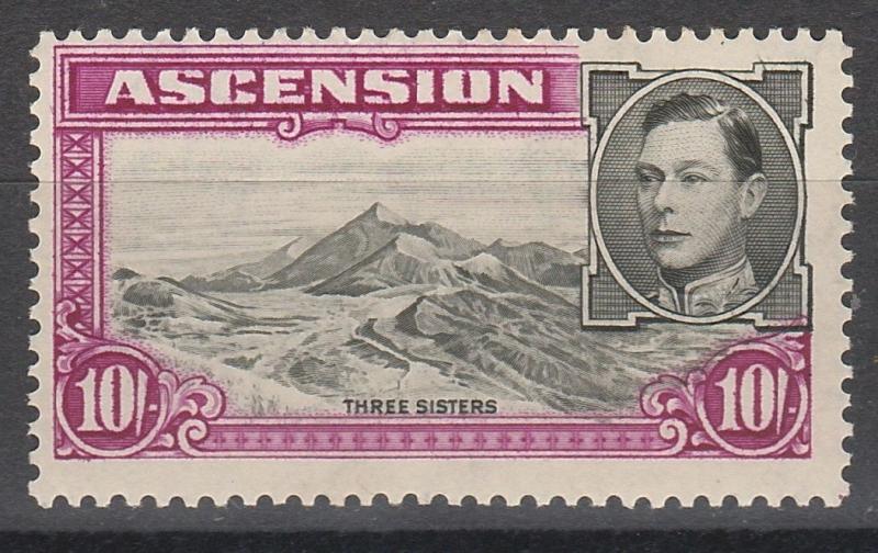 ASCENSION 1938 KGVI THREE SISTERS 10/- PERF 13.5