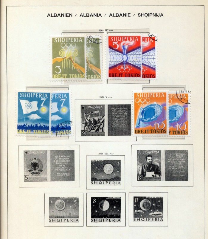 ALBANIA 1964/65 Wildlife Space Birds M&U on Pages(Apx 75+Items)Igm 1394