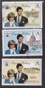 Anguilla # 444-446, Royal Wedding - Princess Diana, Used