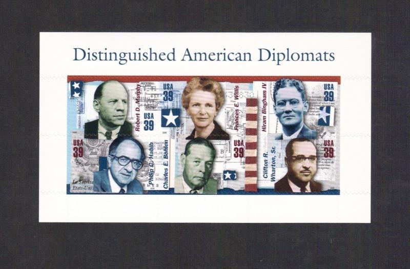 TheStampNut > Scott# 4076 DISTINGUISHED AMERICAN DIPLOMATS SOUVENIR SHEET, MNH