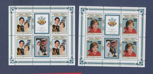 AITUTAKI - Scott 308 & 310 surcharges - MNH S/S -  Charles & Diana - 1983 ---c