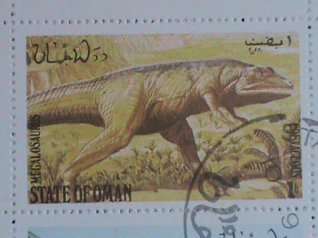 STATE OF OMAN STAMP-1980- -PREHISTORY ANIMALS CTO  S/S SHEET