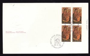 Canada-Sc#775-stamps on FDC-UR plate block-Christmas-1978-