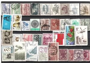 Poland  35  all different, canceled, hinged issues