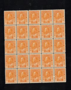 Canada #105 Very Fine Never Hinged Block Of Twenty Five