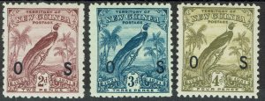 NEW GUINEA 1931 DATED BIRD OS 2D 3D AND 4D 