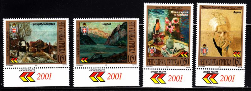 Bosnia and Herzegovina Serb Admin MNH Scott #155-#158 Set of 4 Paintings