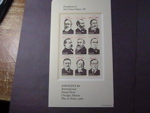 U.S.# 2216-2219-MNH---COMPLETE SET OF SOUVENIR SHEETS----AMERIPEX 86----1986