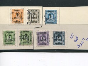 Denmark #185-91  Used  F-VF Cat $325 - Lakeshore Philatelics