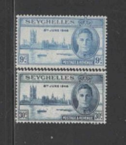 SEYCHELLES #149-150 1946 PEACE ISSUE MINT VF NH O.G bb