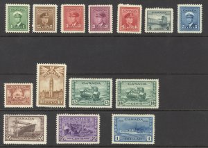 Canada Sc# 249-262 MH 1942-1943 1c-$1 King George VI War Issue