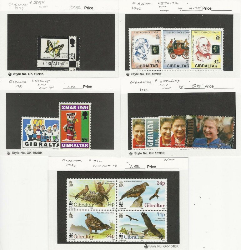 Gibraltar, Postage Stamp, #354 Used, 414//716 MInt NH & LH, 1977-96, JFZ
