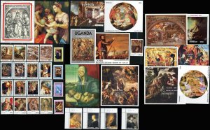 Uganda Republic Paintings Art Christianity on Postage Africa Collection Mint NH