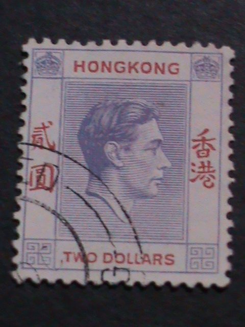 ​HONG KONG-1946 SC#164B-76 YEARS OLD-KING GEORGE VI-$2 USED-VF-FANCY CANCEL
