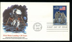 US 2419 Priority Mail $2.40 Moon Landing UA Fleetwood cachet FDC