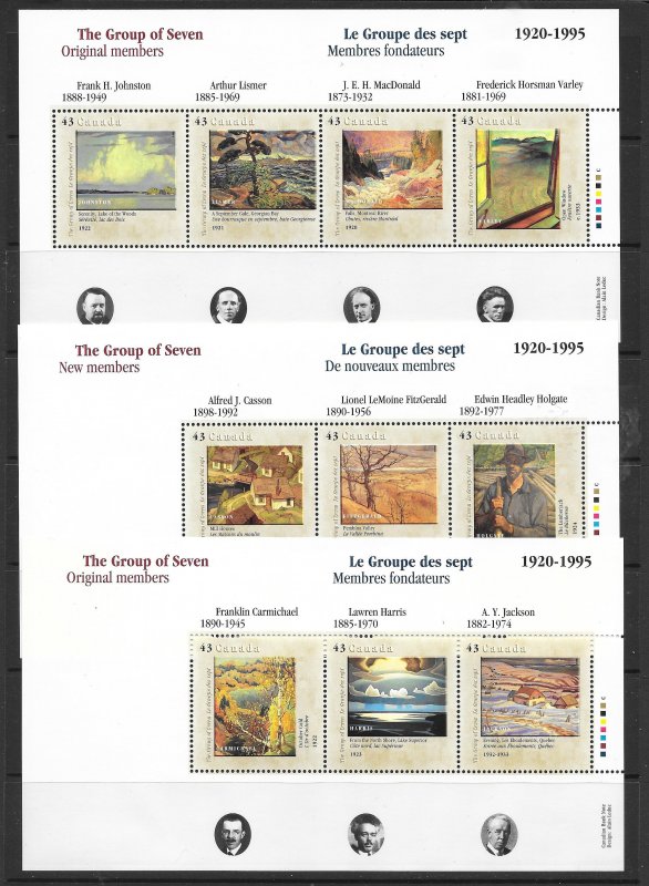 CANADA- 1/2 CV SALE #1559-61 GROUP OF SEVEN S/S MNH