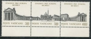 VATICAN Sc#895-897 1991 Special Assembly for Europe Complete OG Mint NH