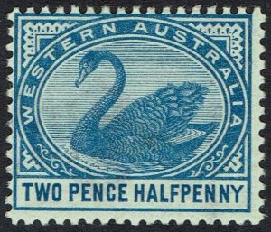 WESTERN AUSTRALIA 1885 SWAN 21/2D WMK CROWN CA  