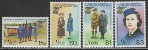 Nevis #423-26 ~ Cplt Set of 4 ~ Girl Guides ~ Mint, NH  (1985)
