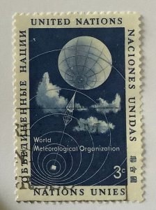 United Nations New York 1957 Scott 49 used - 3c,  World Meteorological Org.