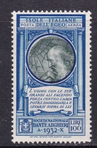 Italy Aegean Islands Scott C14, 1932 da Vinci Air Mail, F/VF MNH. Scott $47