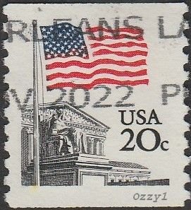 USA #1895 1981 20c Flag Over Court USED- Fine-NH.