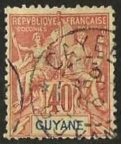 French Guiana 45, used. 1892.  (F466)
