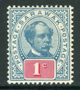 Sarawak 1901 Sir Charles Brooke 1¢ Blue & Carmine Sc #36 Mint X696 ⭐⭐⭐