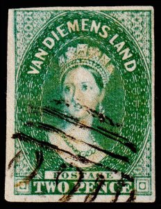 Tasmania Scott 5 (1855) Used F-VF, CV $500.00 M